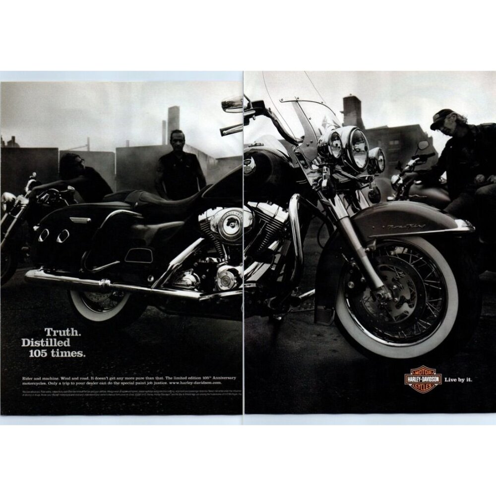 2008 Harley Davidson Road King Motorcycle 2 Page Vintage Print Ad Wall Art